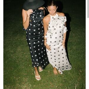 Black and White Halter Maxi Sundress